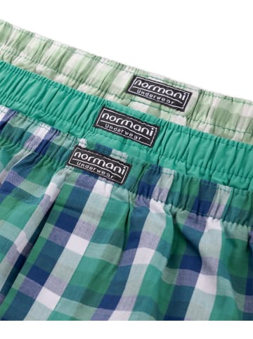 normani 3 Stück Herren Web Boxershorts in Grün