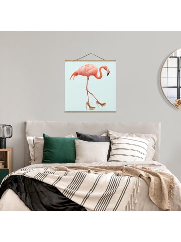 WALLART Stoffbild - Jonas Loose - Flamingo mit High Heels in Orange