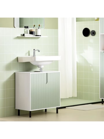 SoBuy Waschbeckenunterschrank in Weiß und Grün - (B)60 x (H)60 x (T)30cm