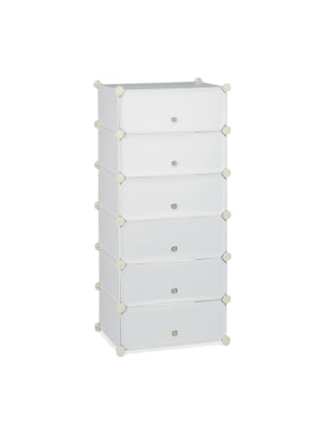 relaxdays Schuhschrank in Weiß - (B)49 x (H)107 x (T)37 cm