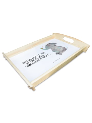 Mr. & Mrs. Panda Servier Tablett Elefant Biene mit Spruch in Weiß