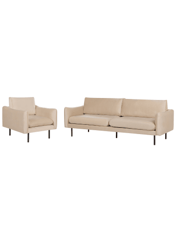 Beliani 2-tlg Sitzgruppe VINTERBRO in Beige/Schwarz