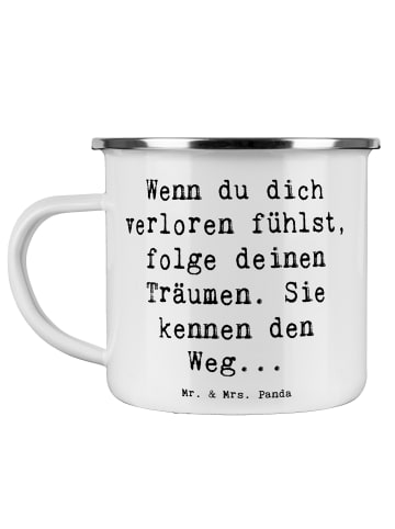 Mr. & Mrs. Panda Teetasse Spruch Selbstzweifel und Träume mit Sp... in Weiß