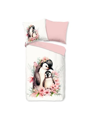 Traumschlaf Bettwäsche Pinguin in pink