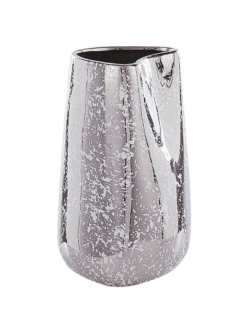 Beliani Dekovase CIRTA in Silber - (W) 14 x (H) 27 x (L) 14 cm