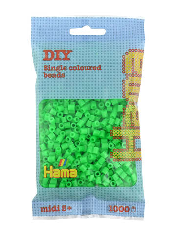 Hama Beutel mit 1000 Midi-Bügelperlen fluor-grün - ab 5 Jahren