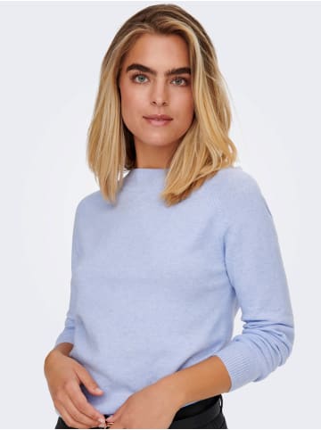 ONLY Einfarbiger Basic Strickpullover ONLRICA in Hellblau