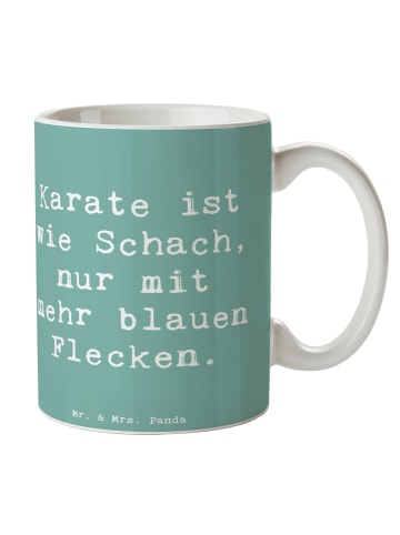 Mr. & Mrs. Panda Mug Spruch Karate Schach mit Spruch in Meeresbrise