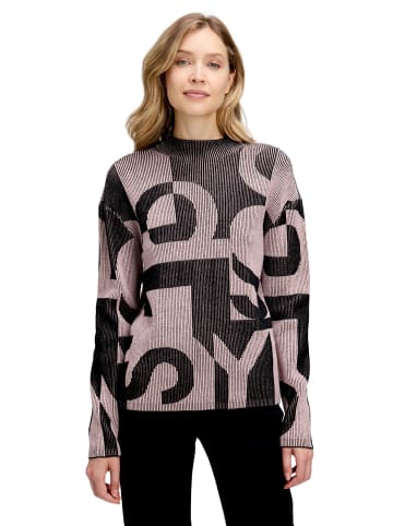 Betty Barclay Grobstrick-Pullover mit Jacquard in Patch Black/Rosé