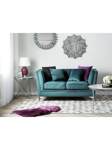Beliani 3-tlg 2-Sitzer Sofa GAULA in Blau/Silber