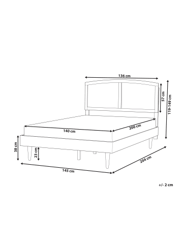 Beliani 2-tlg Doppelbett VARZY in Braun