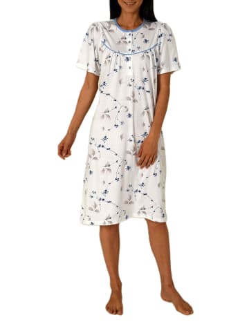 NORMANN kurzarm Nachthemd Design Knopfleiste am Hals - 85440 in hellblau