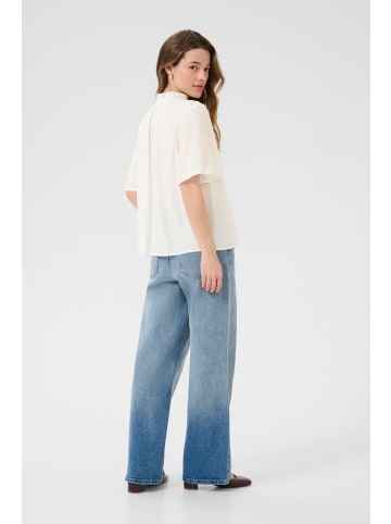 Kaffe Kurzarm-Bluse KAlianna Loose fit in Chalk