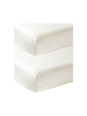 Meyco 2er-Pack Jersey-Spannbetttücher 40x80 - 40x90cm in Weiß