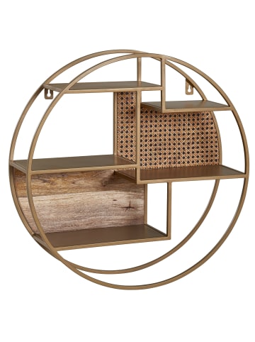 KADIMA DESIGN Wandregal Rattan 62x62x17cm Hängeregal Massivholz/Metall Industrial