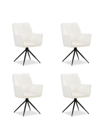 Homestyle4u 4er Set Polsterstühle in Weiß