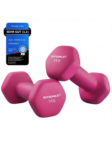 SONGMICS 2er-Set: Hanteln Stefan in Pink - (B)6.5 x (H)6 x (T)13.5 cm