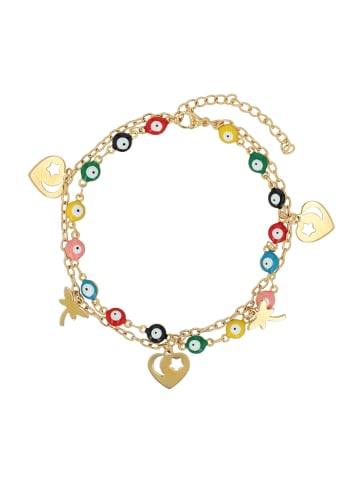 Adeliás Damen Anhänger – Herzanhänger aus Edelstahl mit Perle in gold