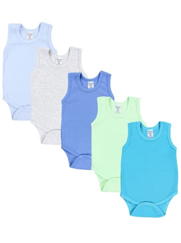TupTam Baby Jungen Achselbody 5er Pack in blau/grün