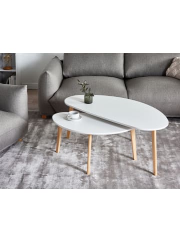 Beliani 2er-Set Couchtisch FLY in Weiß/Braun