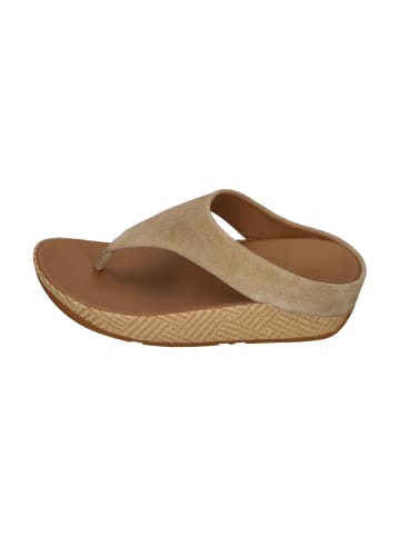 fitflop Zehentrenner LULU LUX GRAPHIC-WEAVE SUEDE TOE-POST SANDALS in braun