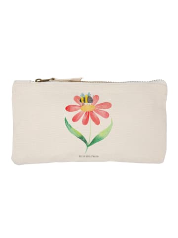 Mr. & Mrs. Panda Kosmetiktasche Hummel Blume ohne Spruch in Weiß