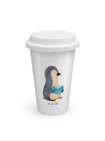 Mr. & Mrs. Panda To Go Becher Pinguin Buch ohne Spruch in Weiß