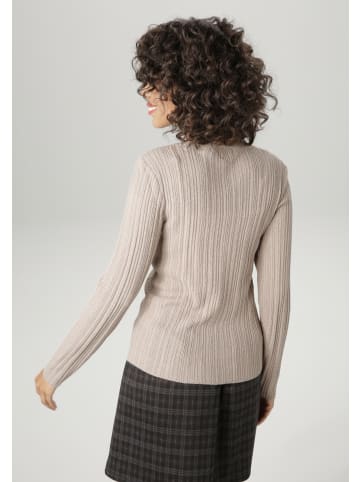 Aniston CASUAL Strickpullover in taupe