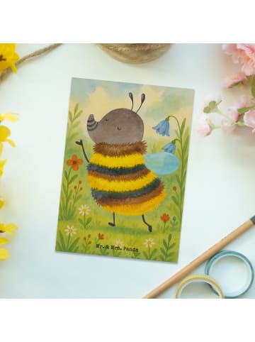 Mr. & Mrs. Panda Postkarte Hummel flauschig Design ohne Spruch in Weiß