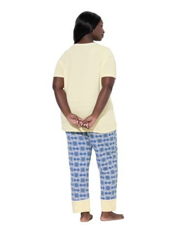 Ulla Popken Pyjama in blassgelb