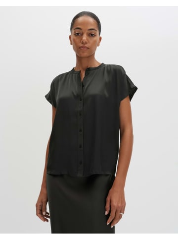 someday. Koralie Detail Shirt mit Satinoptik und Jersey-Rücken in Midnight Olive