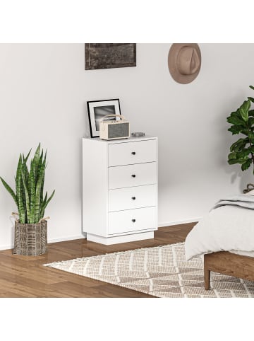 HOMCOM Kommode-47L x 29B x 75H cm-Weiß