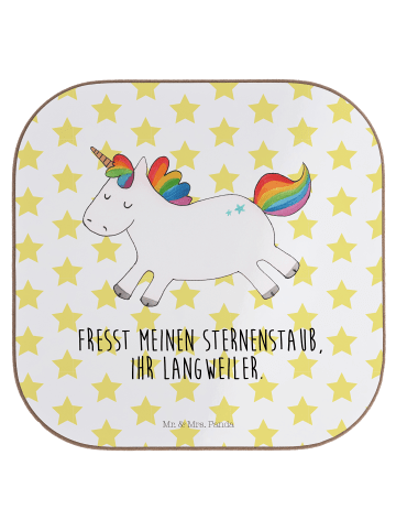 Mr. & Mrs. Panda Tischschoner Einhorn Happy mit Spruch in Weiß