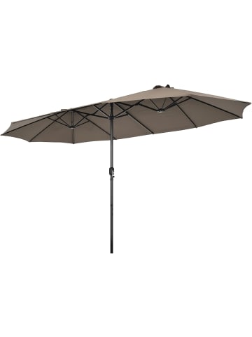 COSTWAY Doppelsonnenschirm 470 x 280 cm in Braun