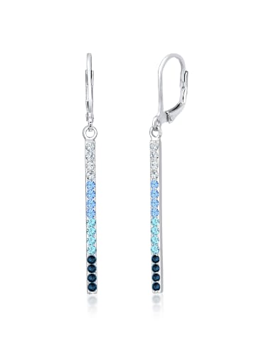 Elli Ohrringe 925 Sterling Silber Geo, Rechteck in Blau