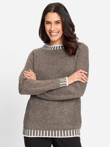 WITT WEIDEN Pullover in taupe-ecru-gemustert