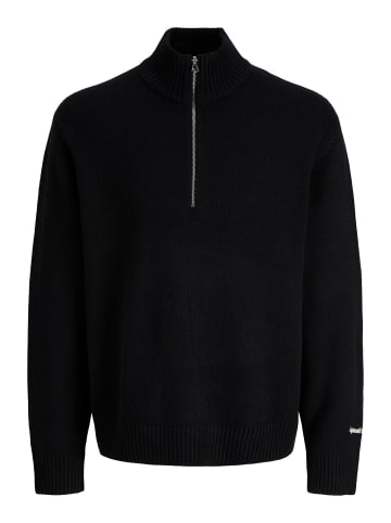 Jack & Jones Sweatshirt mit halbem Reißverschluss in Black