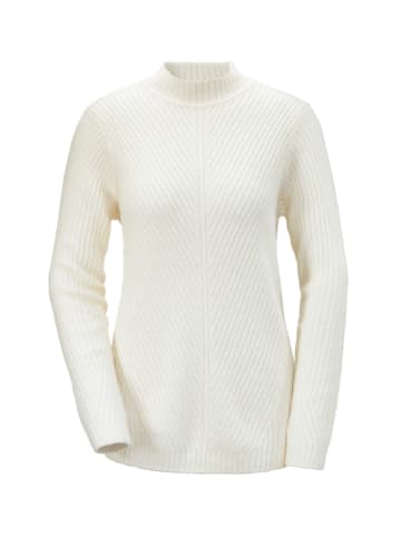 GOLDNER Kurzgröße:  Strickpullover in cremeweiß