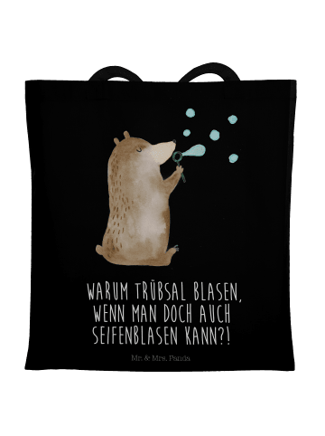Mr. & Mrs. Panda Schultasche Bär Seifenblasen mit Spruch in Schwarz
