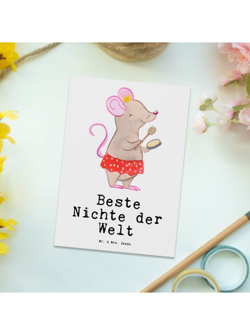 Mr. & Mrs. Panda Ansichtskarte Maus Beste Nichte der Welt mit Sp... in Weiß