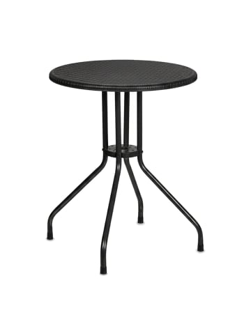 relaxdays Gartentisch in Schwarz - (H)73 x Ø 60 cm