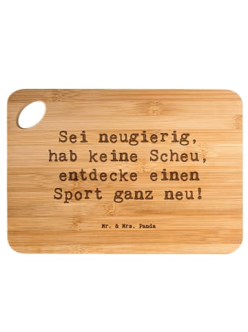 Mr. & Mrs. Panda Frühstücksbrettchen Spruch Neuer Sport mit Spruch in Braun