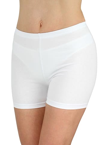 Alkato Alkato Damen Sport Shorts mit Hohem Bund in weiß Modell 2