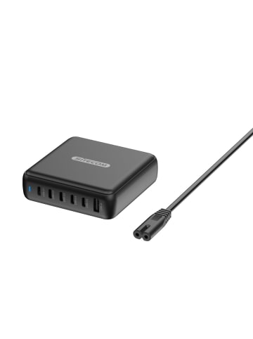 COFI 1453 200W GaN Power Delivery Desktop-Ladegerät mit 6 Ports in Schwarz