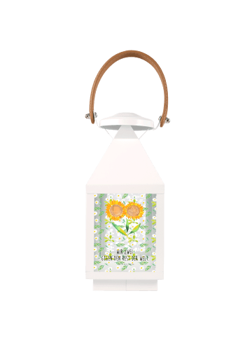 Mr. & Mrs. Panda Laterne Blume Sonnenblume mit Spruch in Transparent