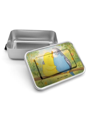 Mr. & Mrs. Panda Metallbox Wellensittich Liebe Design ohne Spruch in Weiß