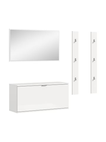 ebuy24 Garderobenmöbelset ProjektX (3-teilig) Weiß 130 x 37 cm