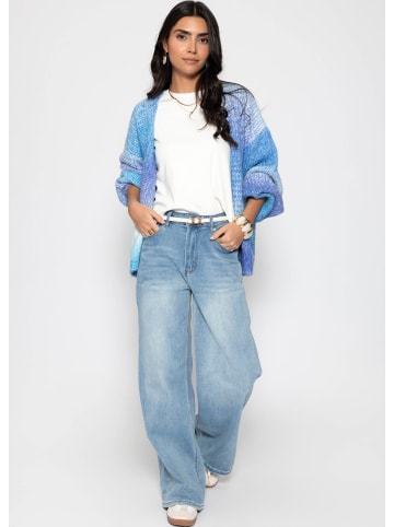 SASSYCLASSY Offener Cardigan mit Farbverlauf in Blau