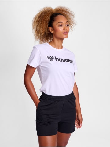 Hummel T-Shirt Regular Fit Stretch Rundhalsausschnitt Logo in Weiß-3