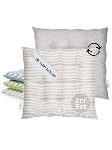 Tom Tailor Sitzkissen 2er Sparset FRESHSTRIPE2ER 2 in Hellgrau
